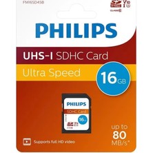 Belirtilmemiş 16GB Ultra Hızlı 80MB/S Uhs-I Sdhc Hafıza Kartı (FM16SD45B/00)