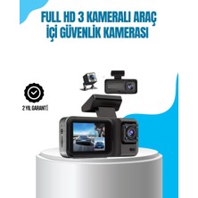Renas Store 3 Kameralı Araç Içi Kayıt Cihazı 1080P Full Hd Gece Görüşlü ve Wi-Fi Bağlantılı