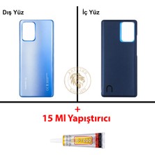 Arsking Xiaomi Mi 11T Pro Göksel Mavi Arka Pil Kapağı Batarya Kapağı Lazer Kesim + B-7000 Yapıştırıcı