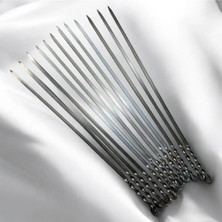 Yılmaz Nargile 12 Adet Yassı Mangal Şişi,,patlıcan Domates Sebze Tavuk Kanat Şişi, 50 cm Yassı Şiş,galvaniz Şiş