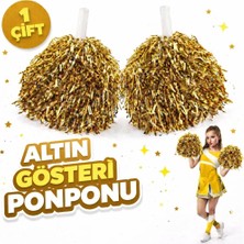 Renas Store 1 Çift ( 2 Adet ) Altın Renk 23 Nisan 19 Mayıs 29 Ekim Okul Gösteri Ponponları