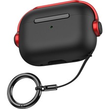 The Gencoo Airpods 3 (3.nesil) Cool Kılıf - Siyah-Kırmızı