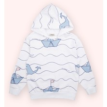 Panço Erkek Çocuk Baskılı Beyaz Sweatshirt