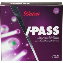 TeknoKapsül V-Pass Kara Mürverli Zerdeçallı Çinko ve C Vitaminli 1000 Mg x 30 Tablet