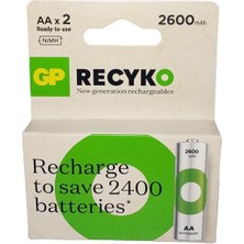 Renas Store Gp Recyko 2700MAH R6 Aa Sarjli Pil 2 Li