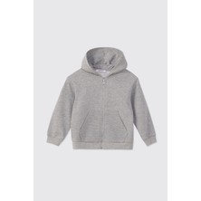 Panço Erkek Bebek Fermuarlı Gri-Melanj Sweatshirt