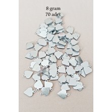 Ematcrt Oya Abiye Bileklik Kolye Pleksi Metalik Plastik Pul Gümüş Renk 8 Gram 70 Adet - BNC530