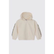 Panço Kız Bebek Fermuarlı Ekru Sweatshirt