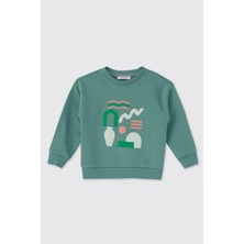 Panço Erkek Bebek Baskılı Yeşil Sweatshirt