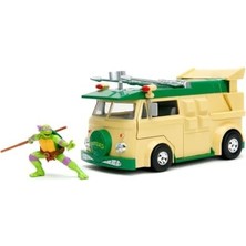 Bg Store Jada 1:24 Tmnt Party Wagon ve Donatello Figürü Açılır Kapılı Ağır Metal Die Cast Ninja Kaplumbağalar Zırhlı Minibüs Araba Modeli Çocuk ve Yetişkin Için Koleksiyon Oyun Seti