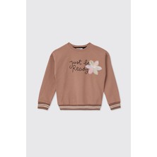 Panço Kız Çocuk Kahve Sweatshirt