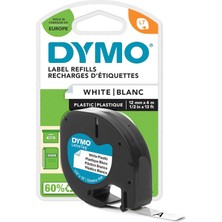 Hepta Collection Dymo Letratag Plastik Şerit (12 mm x 4 Mt), Beyaz (59422)