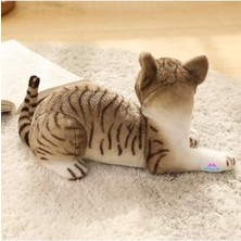 Bg Store Hediyecik Gerçek Görünümlü Peluş Kedi Gri Tekir 40 Cm, Gri