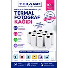 Tekamo Çocuk Fotoğraf Makinesi Kağıdı Tüm Mini Cihazlara Uyumlu 10 Adet