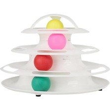 Hepta Collection Miapet Tower Of Tracks 4 Katlı Yuvarlak Kedi Oyuncağı 24 x 13 cm Beyaz