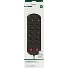 Bg Store 10'lu Akım Korumalı Priz, 2 Switches, 2m, Siyah