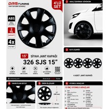 Drs Tuning Peugeot Uyumlu 15 Inç Kırılmaz Parlak Siyah Jant Kapağı 1 Takım 4 Adet NO:326