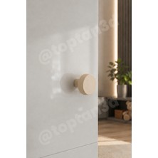 Toptan3D Açık Bej Kalın Düğme Kulp - Modern ve Şık Dolap, Gardırop, Şifonyer, Komodin ve Çekmece Kulpu (Vida Dahil)