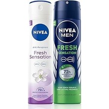 Renas Store Fresh Sensation Kadın ve Erkek Sprey Deodorant 150 Ml,72 Saat Anti-Perspirant Koruma,uzun Süren Ferahlık X2