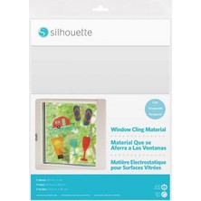 Silhouette Cam Üzeri Yapışkansız Tutunan Şeffaf Etiket Sticker (5 Adet)