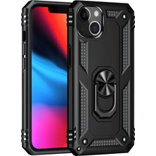 Renas Store Apple iPhone 13 Kılıf Sofya Yüzüklü Silikon Kapak - Siyah