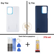 Arsking Xiaomi Mi 11T Pro Ay Işığı Beyazı Arka Pil Kapağı Batarya Kapağı + Yapıştırıcı ve Vida Seti