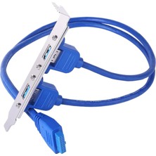 Nacario Lunatic 9249 19 Pin USB 3.0 Arka Pci Panel Genişleme Braketi 2 Port Çoklayıcı Kablosu. Bilgisayarın Arkasına Iki USB 3.0 Bağlantı Noktası Ekleyin, Anakart Standart Tam Boy Pc Kart Braketinde Ekleyin