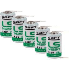 Saft LS14250 - 1/2 Aa 3.6V Li-Socı2 2pt Lithium Pil - 2 Pinli (5 Li Paket)
