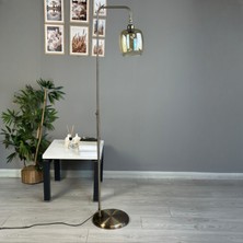 Bamyum Pearl Bal Rengi Cam Eskitme N Ghövde Metal Lambader Modern Zemin Lambası