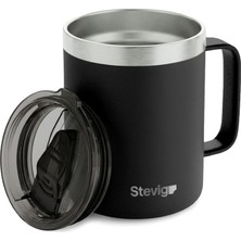Nacario 1 Cap Daily Mug Kupa Çelik Termos 350 ml Black ST-265
