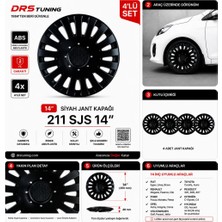 Drs Tuning Kia Uyumlu 14 Inc Kırılmaz Parlak Siyah Jant Kapağı 1 Takım 4 Adet NO:211