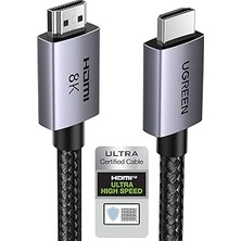 Nacario Ugreen HDMI 2.1 Kablo 8k 60Hz 4K 240Hz 165Hz 144Hz 120Hz 48GBIT/S Yüksek Hızlı, HDMI Kablo 2.1 Ultra Hd Earc Hdr 10+ Hdcp 2.3 Dolby Vision Vrr Tv/ps5/ps4/ Xbox Series X/monitör ile Uyumlu (2m)