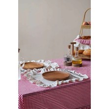 Kai Home 2li Ham Keten Fırfır Detaylı Amerikan Servis/ Supla 40CM