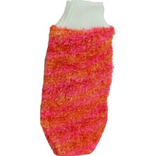 TeknoKapsül Lastikli El Geçmeli Yumuşak Eldiven Banyo Lifi Pembe-Turuncu 20X10 cm