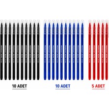 Pensan Büro 1.0 mm Tükenmez Kalem Seti – 10 Mavi 10 Siyah 5 Kırmızı