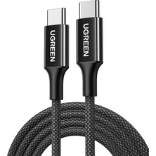 Nacario Ugreen Usb-C 60W 3A Qc Pd Örgülü Hızlı Şarj Kablosu, 2 Metre, Siyah, 65245