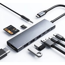 Renas Store Ally  9 In1 Type C Hub 4K 30hz HDMI USB 3.0sdpd ADAPTÖR-(5775)