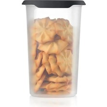 Tupperware Siyah Oval Saklama Kabı Tek Dokunuş Kapaklı Cosmos Serisi Hava Geçirmez Gıda Saklama 1.8
