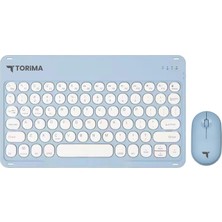 Nacario Torima Tmk-08 Mavi Kablosuz Bluetooth Klavye Mouse Seti