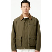 DeFacto %100 Pamuk Kontrast Yaka Mont E9181AX25AU