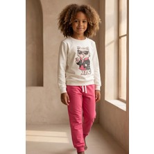 Bony Socks Kız Çocuk Sakızlı Kedi Desenli Eşofman Takımı