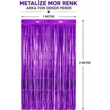 Belirtilmemiş Mor Metalize Parti Perdesi 100X200 cm – Kapı Arka Fon Perdesi