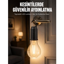 Marsilyan Şarjlı Aydınlatma Ampul Tasarımlı Ambians Işık Askılı Kamp Lambası - MCT1680-9312