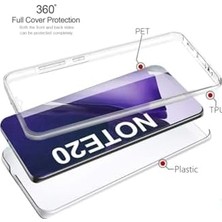 Bg Store Galaxy Note 20 360 Kılıf Şeffaf Ön Arka Silikon Kmp ile Uyumlu