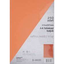 Hepta Collection Umur A4 Renkli Fotokopi Kağıdı, Saffron, 250 Yaprak