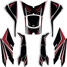 Gp Kompozit Honda Pcx 125 / 150 2025-2026 Uyumlu Yeni Seri Full Tank Pad Seti Kırmızı