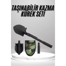 Renas Store Pusulalı Katlanabilen Portatif Çantalı Mini Kazma Kürek Seti