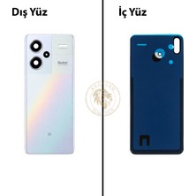 Arsking Xiaomi Redmi Note 13 Pro Plus 5g - Lensli Mistik Gümüş Arka Pil Kapağı Batarya Kapağı Back Cover