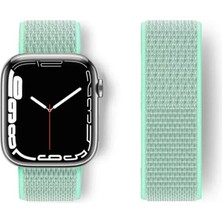 Renas Store Newface Apple Watch 42MM Hasırlı Cırtcırtlı Kordon - Turkuaz