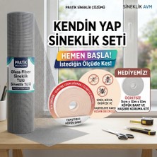 Novabis 150 x 360 Pratik Kendin Yap Glass Fiber Sineklik Tülü + 1 cm x 10 Metre Beyaz Köpük Bant Hediye - Ölçüye Göre Kesilebilir Set